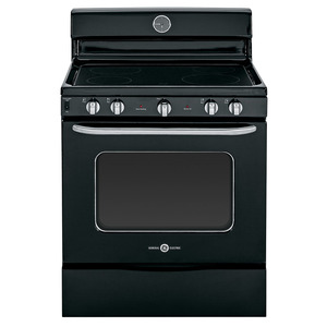 Freestanding Electric Stove 30 in Black GE Artistry - ABS45DFBS