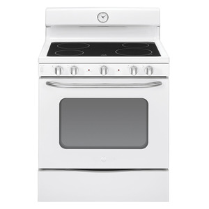 Freestanding Electric Stove 30 in White GE Artistry - ABS45DFWS