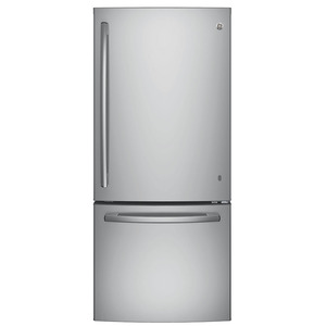 GE Energy Star® 21.0 Cu. Ft. Bottom-Freezer Refrigerator Stainless Steel - GBE21DSKSS