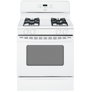 Free Standing Gas Stove 30 in White Hotpoint - RGB530DEHWW