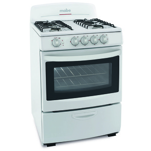 Freestanding Gas Stove 24 in White Mabe - JLEM242TBE8