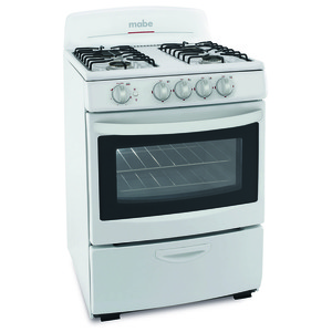 Freestanding Gas Stove 24 in White Mabe - LEM6120TBE5