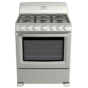 Freestanding Gas Stove 30 in Silver Mabe - EMI7640BSIS0