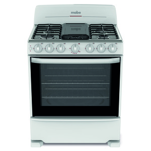 Freestanding Gas Stove 30 in White Mabe - JEM1758BE5