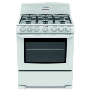 Freestanding Gas Stove 30 in White Mabe - JEM7600BBE5